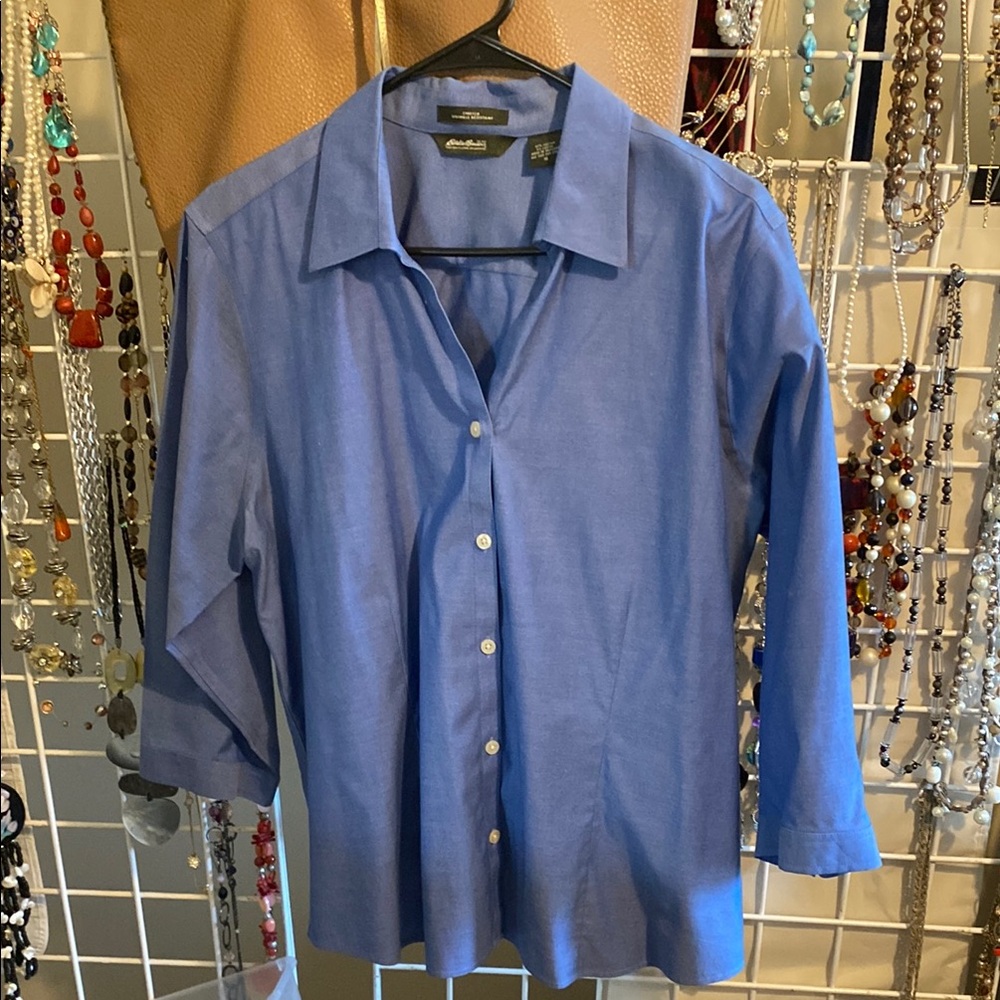 Eddie Bauer stretch 3/4 sleeve cotton blend XL EUC